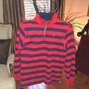 Boys’ Tommy Hilfiger red and navy pullover.